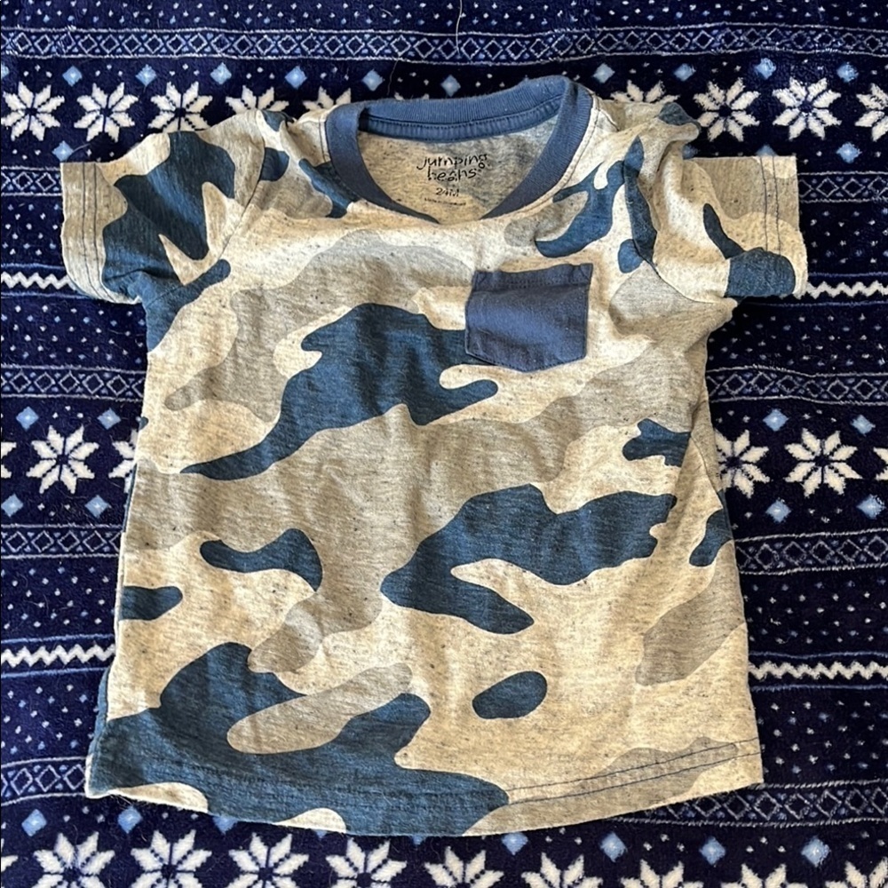 Jumping Beans Blue Camo Short Sleeve Tee